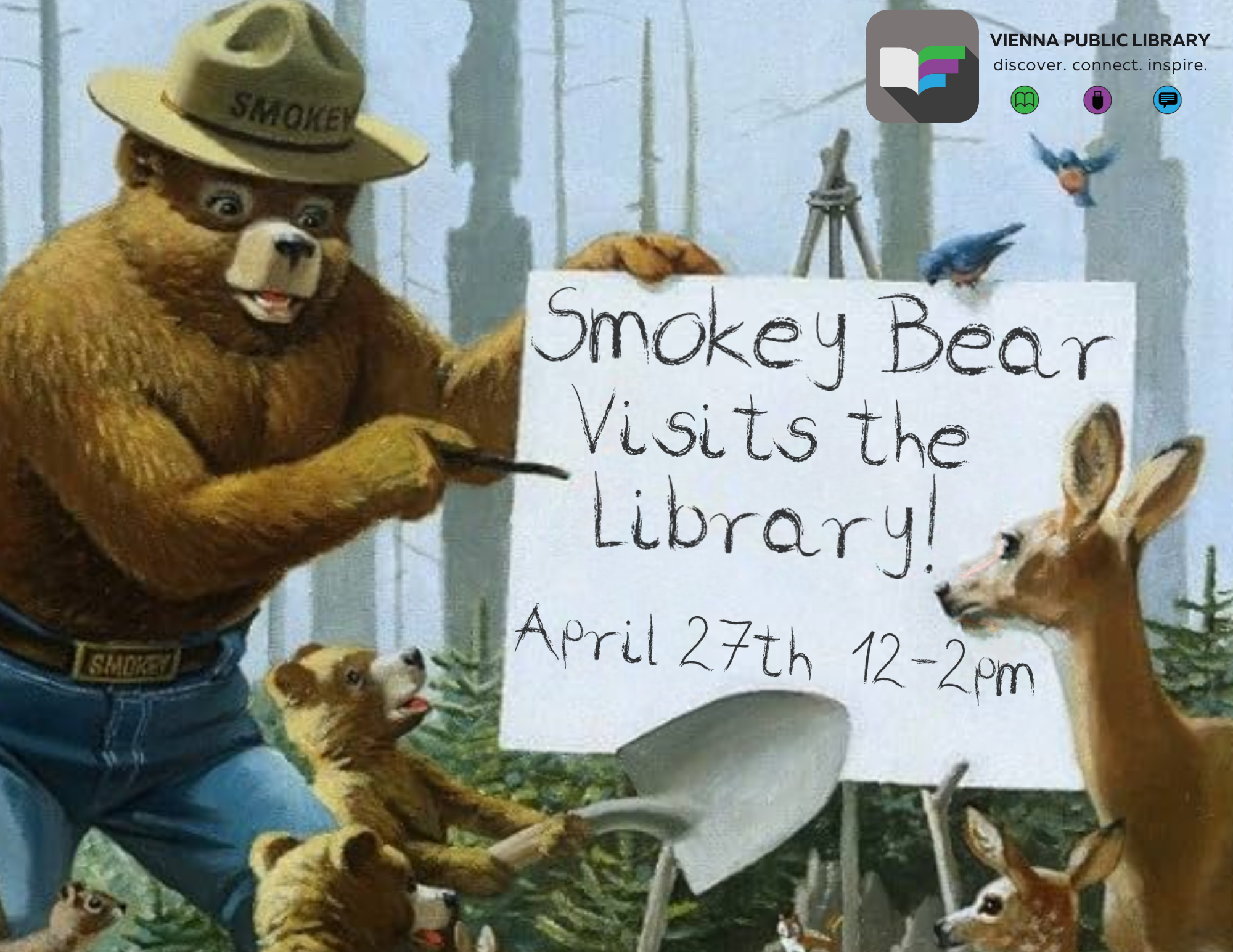 Smokey Bear Visits the Library!